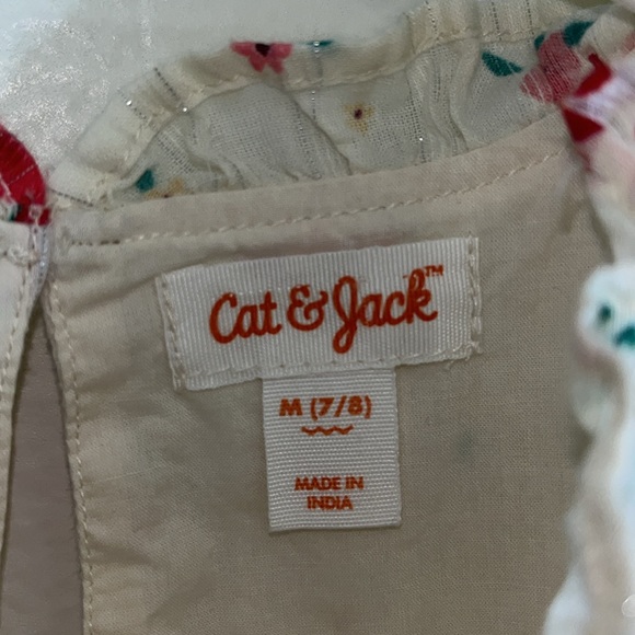 Cat & Jack Girls Mock Neck Floral Dress Sz 7/8 - Picture 4 of 10